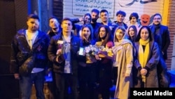 A group of Iranian protesters who were blinded by metal pellets and rubber bullets 
