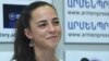 Armenia -- Tatevik Revazian, head of the Civil Aviation Committee, at a news conference in Yerevan, July 15, 2019.