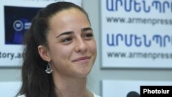 Armenia -- Tatevik Revazian, head of the Civil Aviation Committee, at a news conference in Yerevan, July 15, 2019.