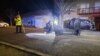 Police inspect the scene of the crash in Morahalom, Hungary, on December 14.