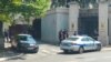 Police guard the Israeli Embassy in Belgrade following a June 29 attack by a man with a crossbow.