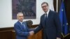  Serbian President Aleksandar Vucic (right) meets with Russian Ambassador to Belgrade Aleksandr Bocan-Karchenko. (file photo)