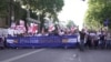 Georgia - supporters of the Georgian Dream party at a pro-government rally during second reading of the "foreign agents" bill - screen grab