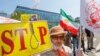 Iranians in exile rally against executions in Iran in Brussels in June.