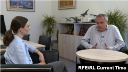 Tomaš Pojar govori za Current Time Radija Slobodna Evropa o češkoj inicijatovi, maj 2024.