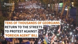 Mass Protests Resume In Tbilisi Over 'Foreign Agent' Bill