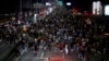 Demonstrators block a highway in Belgrade on August 10 to protest against the government's plan to reboot a lithium mining project.