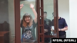 Olga Smirnova appears in court in St. Petersburg on July 28.