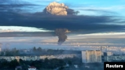 Акъярда ихтимал дрон һөҗүменнән соң төтен, 2023 елның 29 апреле