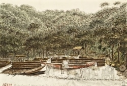 The settlement as viewed from the water