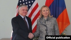 Germany - US Secretary of State Hillary Clinton and Armenian Foreign Minister Edward Nalbandian meet on the sidelines of Munich Security Conference, Munich,4Feb,2012