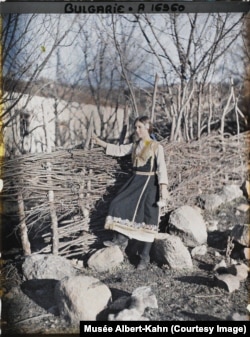A Bulgarian girl in Vladaya, Bulgaria, in 1918