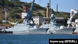 Носители крылатых ракет «Калибр» – малые ракетные корабли Черноморского флота РФ «Вышний Волочёк» и «Орехово-Зуево» в Севастопольской бухте, архивное фото