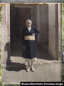 An Armenian man poses in Djulfa, in today's Azerbaijan, in 1927.