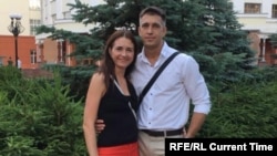 Major Mikhail Zhilin and his wife, Yekaterina Zhilina (file photo)
