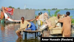 Record monsoon rains have washed away homes and businesses in Pakistan, while thousands of acres of farmland lie under water, ruining the season's crops. 