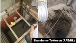 Since 2021, Kyrgyz authorities have found at least four similar tunnels on the border with Uzbekistan. (composite file photo)