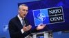 Jens Stoltenberg a NATO–Oroszország Tanács 2022. január 12-i ülését követően Brüsszelben