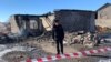 Armenia - Ruins of a military barracks where 15 soldiers died in a fire, January 19, 2023.