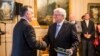 Mario David (right) receives the the Middle Cross of the Hungarian Order of Merit from Hungarian Prime Minister Viktor Orbán in Lisbon in 2016.