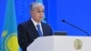 Kazakh President Qasym-Zhomart Toqaev speaks to a meeting of Almaty region officials on October 19.
