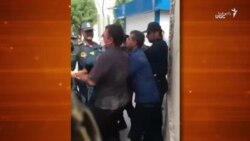 تجمع اعتراضی کارگران و معلمان و برخوردهای پلیسی 
