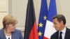 Angela Merkel și președintele Franței, Nicolas Sarkozy la conferința comună de presă de marți la Palatul Elysee la Paris