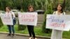 Участницы пикета с требованием отставки министра внутренних дел. 5 июля 2022 года. 