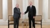 Armenian Prime Minister Nikol Pashinian (left) and Azerbaijani President Ilham Aliyev meet in Abu Dhabi earlier this month to discuss a potential peace deal between the two countries. 