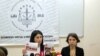 თამარ ხიდაშელი, ახალგაზრდა იურისტთა ასოციაციის ხელმძღვანელი (მარცხნივ) და ნინო ლომჯარია, საარჩევნო პროგრამების კოორდინატორი