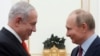 Russian President Vladimir Putin (right) meets with Israeli Prime Minister Benjamin Netanyahu in Moscow in January 2020. 