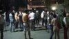 Пресс-конференция у ворот пограничной части № 2484 в Ушарале в ночь на 26 июля 2012 года. 