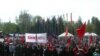 Demonstrators in Bishkek on April 16