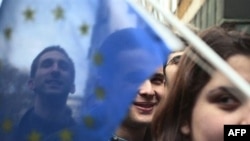 Studenti su u Beogradu protestima još 2008. tražili od vlasti da ubrzaju put ka EU, Beograd, februar 2008