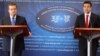 Средба на министрите за надворешни работо на Македонија и Србија, Никола Попоски и Ивица Дачиќ, во Скопје. 
