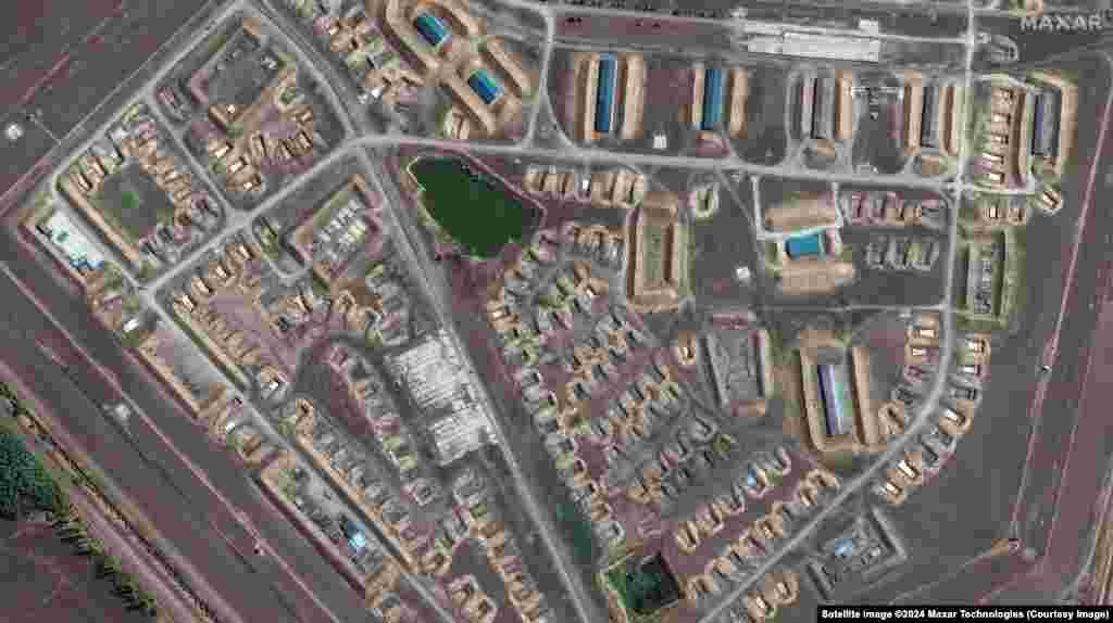 A military storage facility at Tikhorets, in Russia's Tver region, on September 14. 