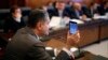 Armenia - Prime Minister Tigran Sarkisian demonstrates a first-ever Armenian-designed smartphone, Yerevan,6Dec2013.