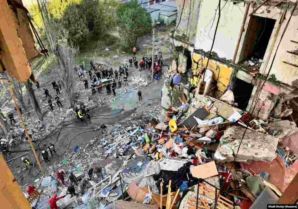 Remnants of a living space that was destroyed in the September 24 strike. 