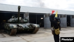 Armenia - A battle tank at an Armenian military base, 27Nov2013.