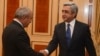 Armenia - President Serzh Sarkisian (R) meets with outgoing Prosecutor General Aghvan Hovsepian, Yerevan,12Sep2013.