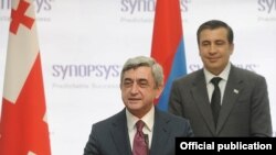 სერჟ სარგსიანი და მიხეილ სააკაშვილი 22 იანვარს ერევანში