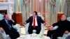 Armenia - Opposition leaders Levon Ter-Petrosian (L), Gagik Tsarukian (C) and Raffi Hovannisian meet in Yerevan, 10Apr2014.