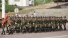 Soldați ruși la parada militară de la Tiraspol cu ocaziei Zilei Victoriei, 2018