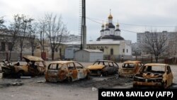 Пасьля абстрэлу з боку так званай «ДНР» у Данецкай вобласьці Ўкраіны, архіўнае фота