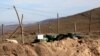 Armenia - Barbed wire protecting an Armenian army post in the Tavush province bordering Azerbaijan, 30Dec2014.