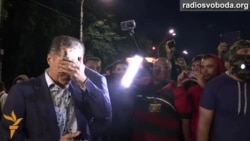 Ukrainian MP Rudkovsky Throws Stone At Russian Embassy