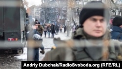 Security was tight during the demonstrations.