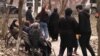 Armenia -- People wait anxiously in a courtyard in Yerevan after an earthquake, February 13, 2021.