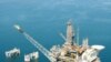 An Azerbaijani oil platform in the Caspian