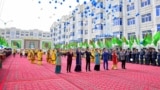 Turkmenistan. Families of personnel of police departments of Lebap Velayat celebrate housewarming. January 2020
